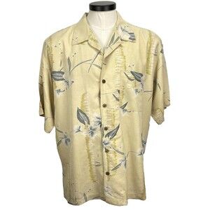 Tommy Bahama Shirt Men's XL Hawaiian Floral 100% Silk Camp Short Sleeve